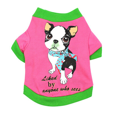 

Lovely Dog Clothes Summer Spring Printed Styles Pet Dog Cat Shirt Cute Yorkshire Terrier T-shirt Breathable Pet Vest