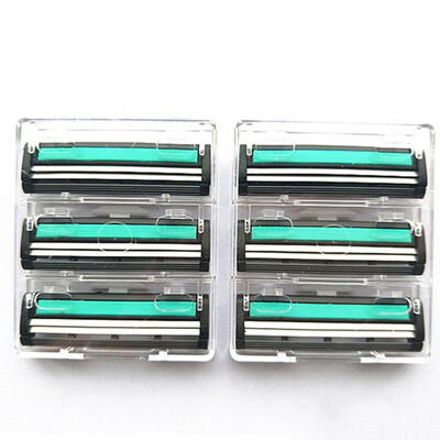 

12pcs Stainless Steel Men Beard Shaving Blades Double Layer Shaver 1pc Metal Grey Razor Handle