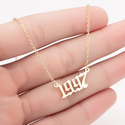 

Special Date Year Number Necklace For Women 1995 1996 1997 1998 1999 2000 Personalized Collares Birthday Gifts