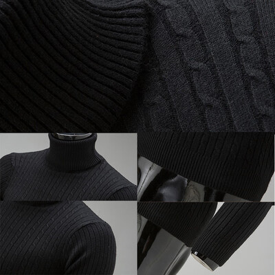 

Mens Turtleneck Sweatshirts Long Sleeve Knitted Warm Winter Pullover Shirts Tops