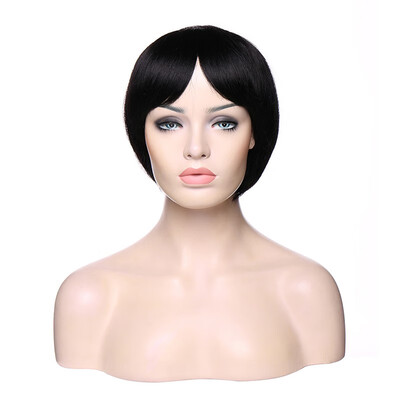 

Short Bob Hair Wigs Straight Short with Flat Bangs Synthetic Colorful Cosplay Daily Party Wig for Women