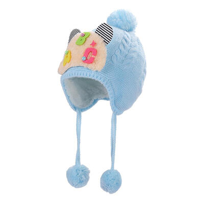 

Cute 0-12M Baby Girls Boys Knitted Letter ABC Hats Kids Protect Ears Hat