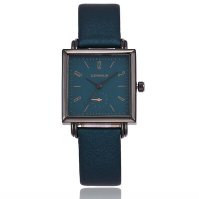 

Explosion models Japanese movement ladies watch square creative leather casual quartz watch