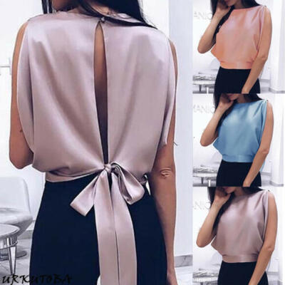 

Women Vest Tank Tops Backless Summer Sleeveless Shirt Tee Casual Camisole Blouse