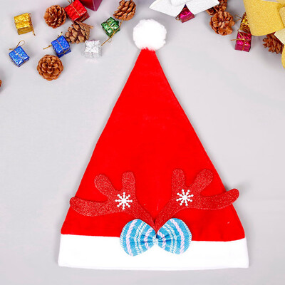 

Gobestart Christmas Hat Childrens Adult Decorations Gift High-Grade Double Plush Hat
