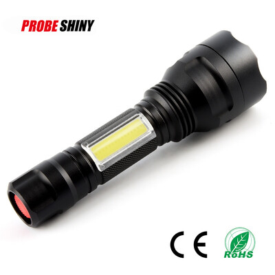 

Saidsome Outdoor Portable Zoomable Flashlight XM- T6 COB LED Torch Lamp Penlight 18650 flashlight lamp