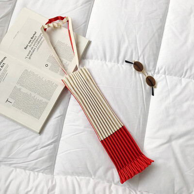 

Tailored Women Candy Color Pleats Causal Tote Bag Canvas Large Capacity Shoulder Bags