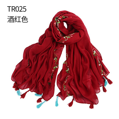 

2017 new embroidery cotton&linen scarves scarf national wind retro national wind hanging scarf shawl wholesale