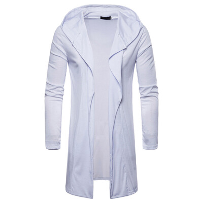 

Gobestart Fashion Mens Hooded Solid Trench Coat Jacket Cardigan Long Sleeve Outwear Blouse
