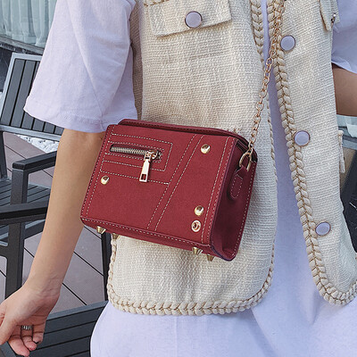 

Advanced sense bag popular female bag new 2019 fashion frosted chain bag wild insyang gas Messenger bag