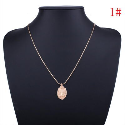 

2018 New Fashion Religious Style Geometric Rosary Cross Pendant Chain Alloy Necklace Jewelry