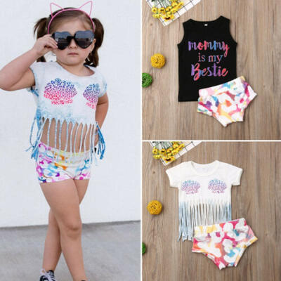 

Summer Toddler Baby Girl Clothes Sleeveless Vest TopsShorts Pants Outfits Set