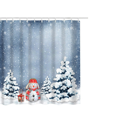 

Gobestart Christmas Waterproof Polyester Bathroom Shower Curtain Decor With Hooks 66x72