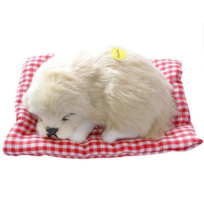 

Lovely Puppy Simulation Car Accessories Plush Sleeping Dog Toy with Sound Kids Toy Decorations Birthday Gift For Children