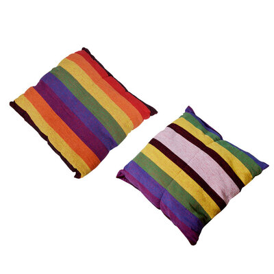 

Outdoor Cotton Canvas Hanging Rope Chair with Pillows Rainbow