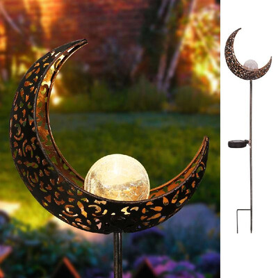 

LED Solar Light Garden Lights Hollow Out Moon Iron Outdoor Lamp Control Induction Landscape Lamps Pathway Lawn Warm White Lighting