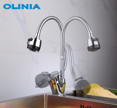 

Olinia Decked Mounted Kitchen Sink Faucet For Healthy Life 360 Degree Rotation Pull Down Spray Outlet Mixer Taps OL8095W