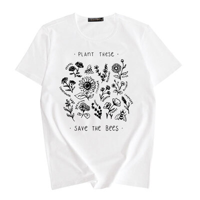 

Womens shirt Herbal Printed T-shirt O-Neck Tops Tee Summer Female T shirt Short Sleeve Women Clothing T shirt
