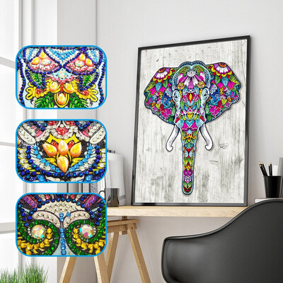 

Siaonvr Special Shaped Elephant Diamond Painting DIY 5D Partial Drill Cross Stitch Kits