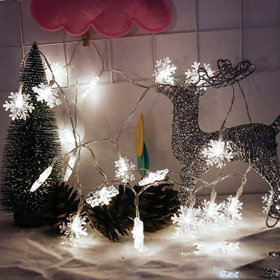 

2M 20LED Snowflake String Fairy Lights Year Xmas Party Wedding Garden Light Lamp Christmas Decoration Lights