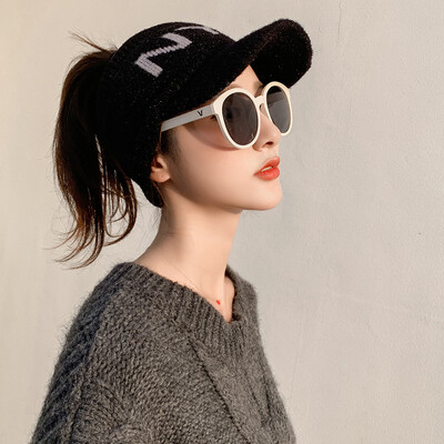 

New Hat for FallWinter 2019 Female Korean Fashion Net Red Empty Top Hat Tide Foldable Duck Tongue White Baseball Hat Male