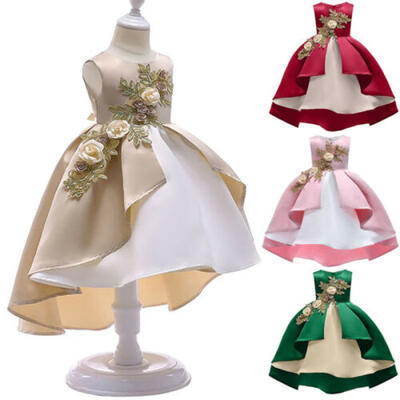 

Toddler Kids Baby Girls Ruffle Dress Princess Party Lace Flower Dresses Wedding