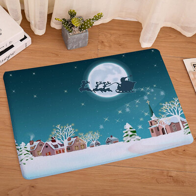 

2020 New Year 7 Styles Santa Claus Christmas Flannel Door Mat Floor Mat Bathroom Home Absorbent Non-Slip Carpet Mat