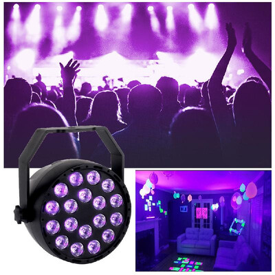 

UV Black Light 18 LEDs Par Stage Light Remote Control for Dark Party Wedding Dsico