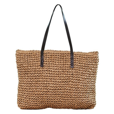 

Fashion Women Straw Woven Large Capacity Zipper Summer Beach Tote Shoulder Bag