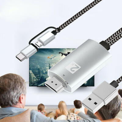 

Micro USB Type C To HDMI 4K Projector HUB Adapter Cables For Android Samsung US