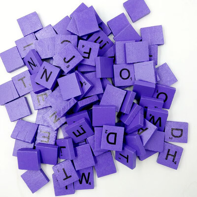 

〖Follure〗100 Wooden Scrabble Tiles Black Letters Numbers For Crafts Wood Alphabets