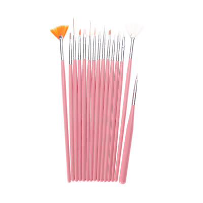 

Hot 15 Nail Art UV Gel Design Brush Set Nail Pen Manicure Tips Tools All