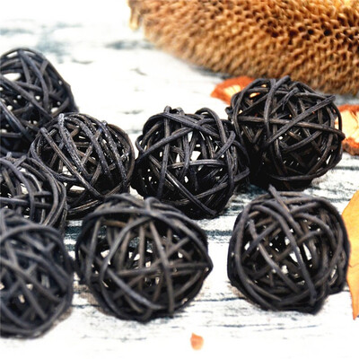 

10Pcslot 3cm Artificial Straw Ball For Birthday Party Wedding Decoration Rattan ball Christmas Decor Home Ornament Supplies