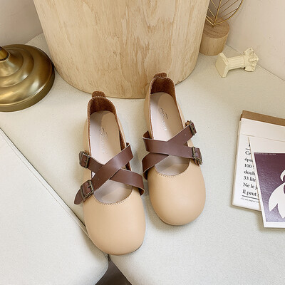 

Flat-bottomed&shallow-mouthed single shoe female autumn Korean version of Baitao student slip-proof leisure ins bean shoe