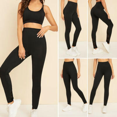 

2019 Womens Lace Yoga Pants Fitness Leggings Running Gym Workout Sports Trousers