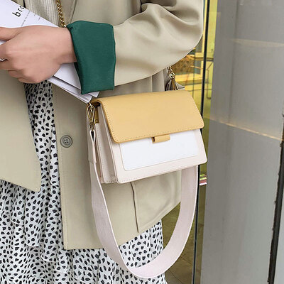

French niche bag Ocean color contrast shoulder bag handbags new 2019 senior sense wild ins Messenger bag