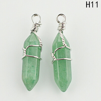 

Natural Quartz Stone Pendant Healing Crystal Full Wire Wrap Gemstone Necklace for Women