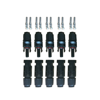 

5 Pair MC4 Male Female Solar Panel Cable Connectors Double Seal Rings for Better Waterproof Effect IP67