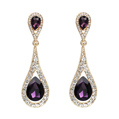 

AOTEMAN 2019 New Vintage Statement Drop Dangle Earrings Crystal Gem Big Earrings Bohemian Long Earrings Oorbellen