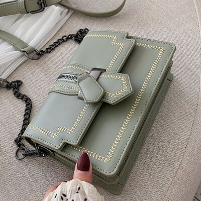 

On the new womens bag new 2019 tide Korean version of Joker Messenger bag chain shoulder texture fashion small square bag