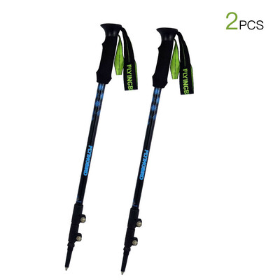 

1 Pair Trekking Pole Adjustable Aluminum Alloy Hiking Walking Stick Collapsible Lightweight Quick Locks Sticks