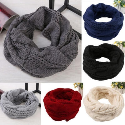 

Knitted Snood Neck Circle Warm Winter Wool Cowl Scarf 6 Colors