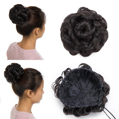 

Messy Hair Bun Chignons Synthetic Hair Extensions Wavy Updo Scrunchy Hairpieces