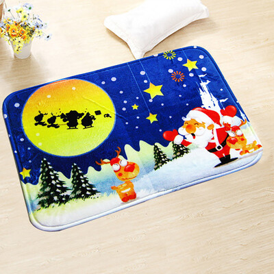 

〖Follure〗Thick Flannel Christmas Print Carpet Mats Household Bathroom Mat Bedroom Mat