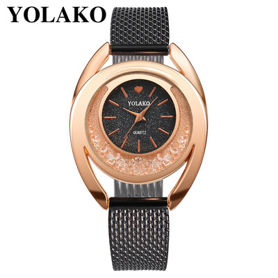 

YOLAKO Brand Watch Personality Fashion Ladies Watch Silicone Strap Round Dial Quartz Female Watch Relogio Feminino