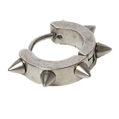

New Style Fashion Korean Rock Punk Gothic Men Medical Stainless Steel Taper Hoop Spike Stud Earrings