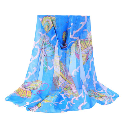 

Gobestart Fashion Women Butterflies Printing Long Soft Wrap Scarf Shawl Scarves