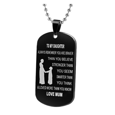 

Dog Tags Pendant Necklace Family Jewelry To My Son Daughter We Love You Love Dad Mom Necklace Military Army Cards