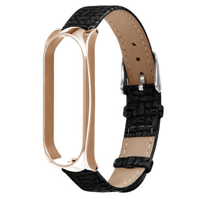 

〖Follure〗Woven Pattern Replacement Wrist Strap Leather Wristband For Xiaomi Mi Band3Watch