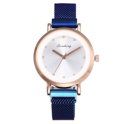 

New fashion simple Milan with self-adhesive diamond magnet buckle mesh belt ladies quartz watch generation